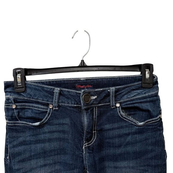 Wrangler Womens Medium Wash Bootcut Jeans With Embellished Back Pockets Size 5 - Picture 2 of 11